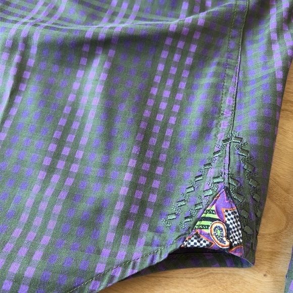 ROBERT GRAHAM SHIRT M CONTRAST CUFF COLLAR CHECK CASUAL LUXURY BOLD EMBROIDERED - Picture 9 of 13